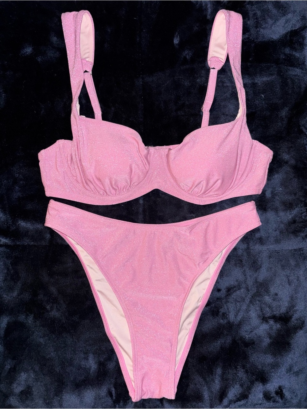 Pink Shimmer Bikini Set Like New